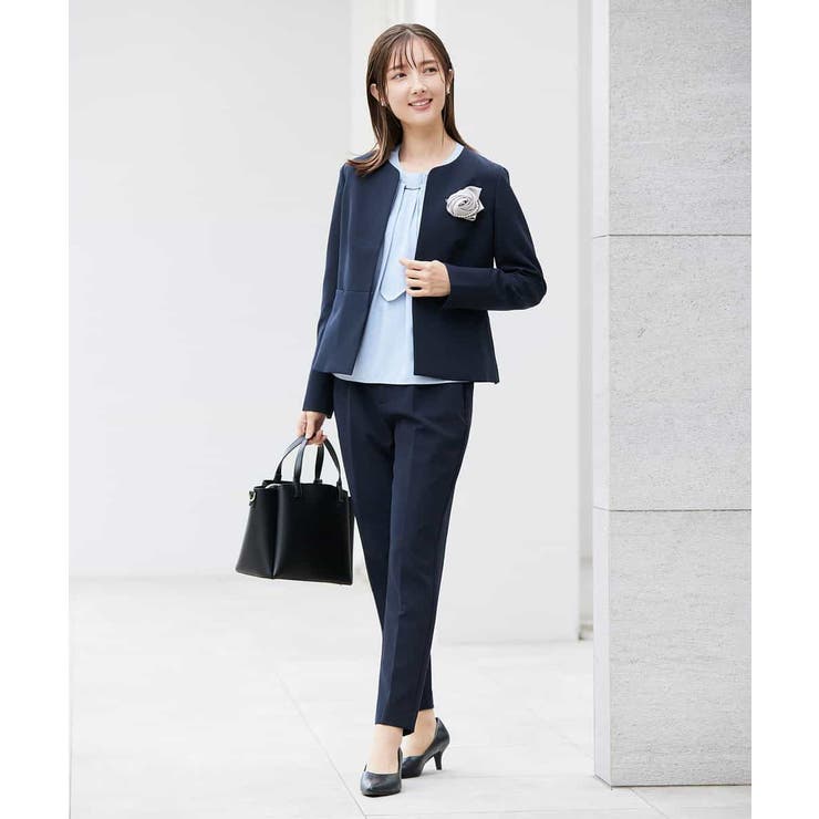 【洗える/ストレッチ/セットアップ対応】ダブルクロスキーネックジャケット | a.v.v【WOMEN】 | 詳細画像5 