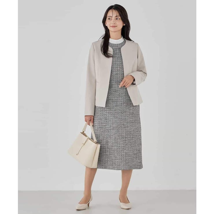 【洗える/ストレッチ/セットアップ対応】ダブルクロスキーネックジャケット | a.v.v【WOMEN】 | 詳細画像51 