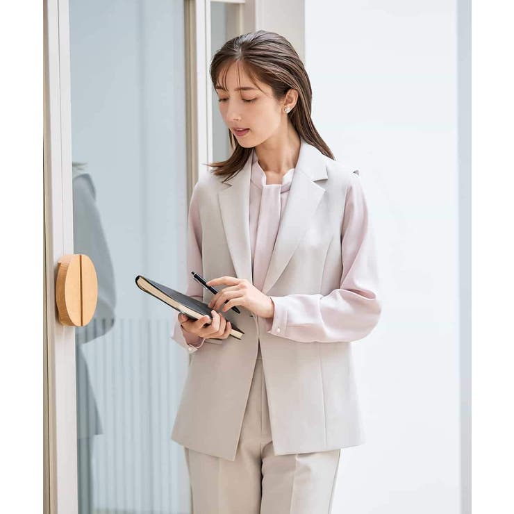 【洗える/ストレッチ/セットアップ対応】ダブルクロステーラードジレ | a.v.v【WOMEN】 | 詳細画像15 