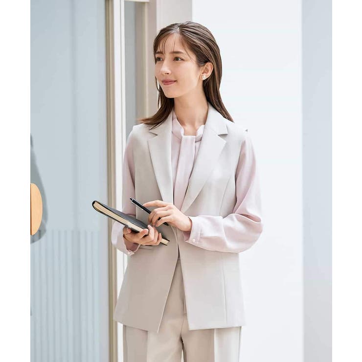 【洗える/ストレッチ/セットアップ対応】ダブルクロステーラードジレ | a.v.v【WOMEN】 | 詳細画像16 