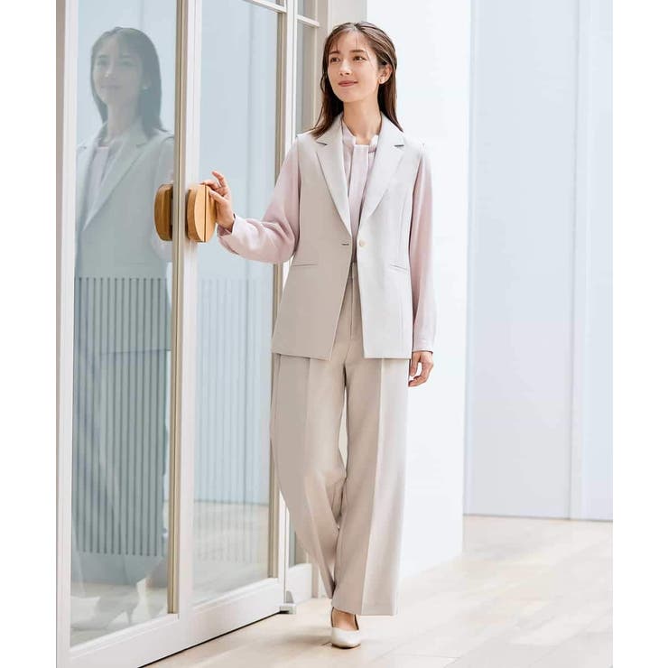 【洗える/ストレッチ/セットアップ対応】ダブルクロステーラードジレ | a.v.v【WOMEN】 | 詳細画像19 