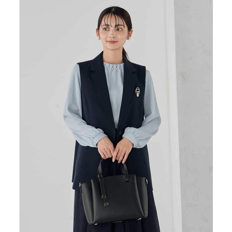 【洗える/ストレッチ/セットアップ対応】ダブルクロステーラードジレ | a.v.v【WOMEN】 | 詳細画像2 