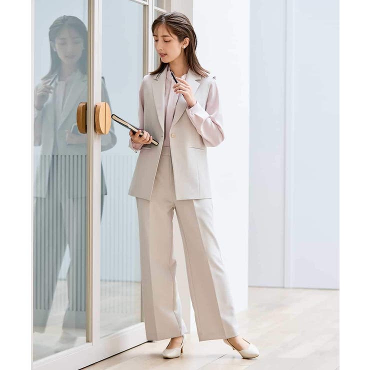 【洗える/ストレッチ/セットアップ対応】ダブルクロステーラードジレ | a.v.v【WOMEN】 | 詳細画像23 