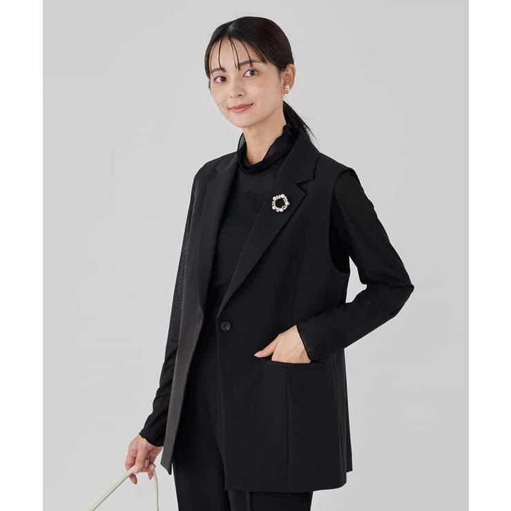 【洗える/ストレッチ/セットアップ対応】ダブルクロステーラードジレ | a.v.v【WOMEN】 | 詳細画像24 