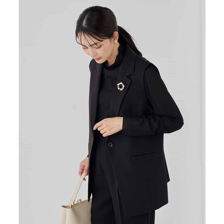 【洗える/ストレッチ/セットアップ対応】ダブルクロステーラードジレ | a.v.v【WOMEN】 | 詳細画像25 