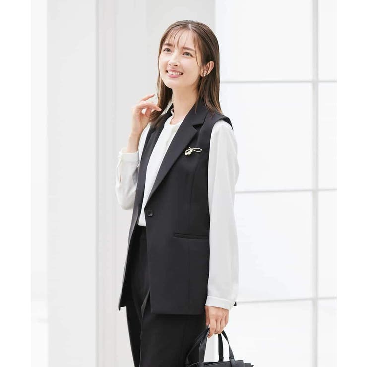 【洗える/ストレッチ/セットアップ対応】ダブルクロステーラードジレ | a.v.v【WOMEN】 | 詳細画像31 