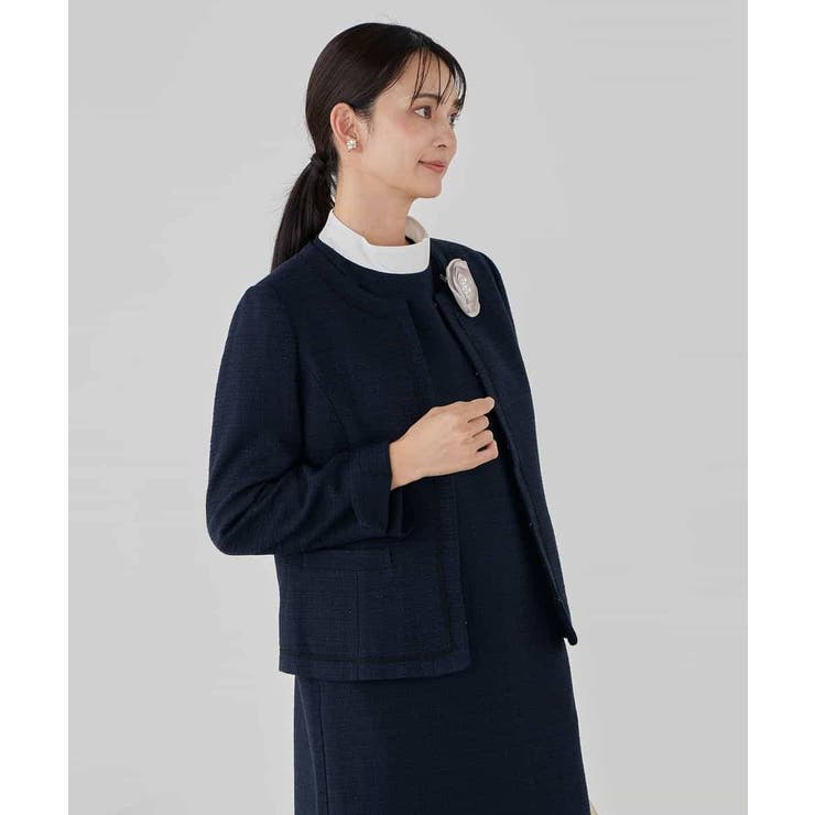 【ストレッチ】ツイードノーカラージャケット | a.v.v【WOMEN】 | 詳細画像13 