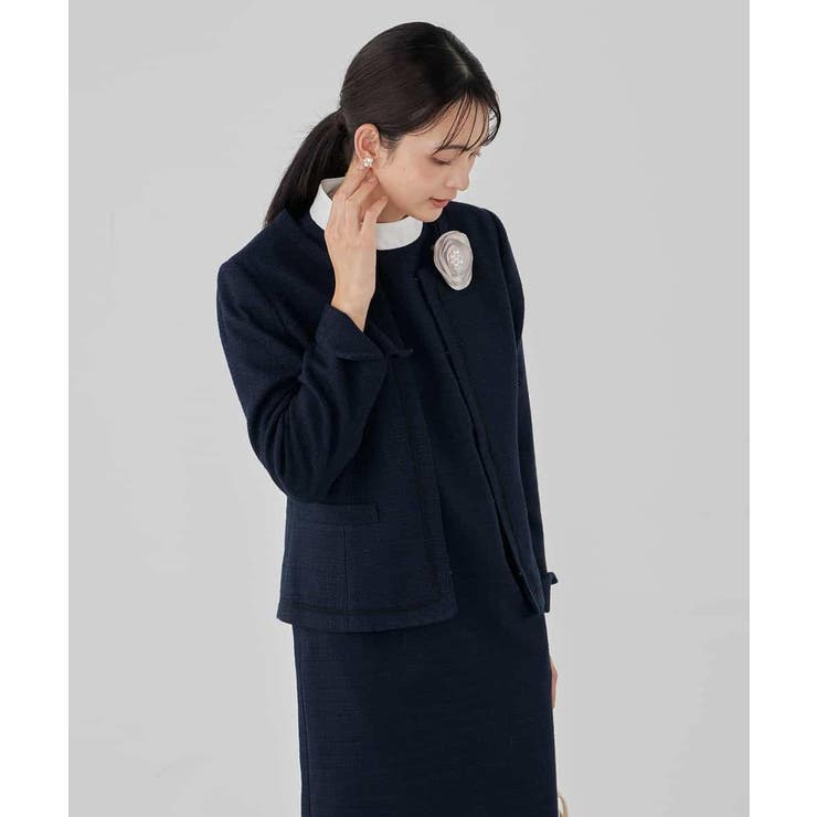 【ストレッチ】ツイードノーカラージャケット | a.v.v【WOMEN】 | 詳細画像14 