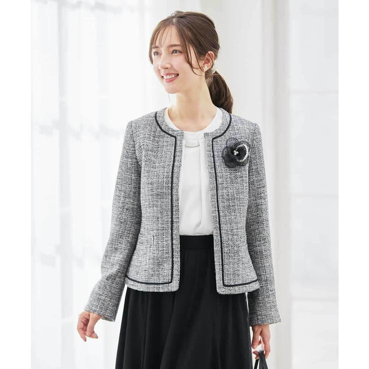 【ストレッチ】ツイードノーカラージャケット | a.v.v【WOMEN】 | 詳細画像2 