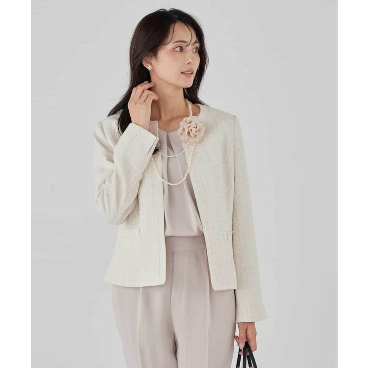 【ストレッチ】ツイードノーカラージャケット | a.v.v【WOMEN】 | 詳細画像26 