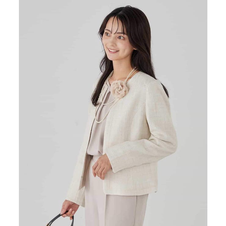 【ストレッチ】ツイードノーカラージャケット | a.v.v【WOMEN】 | 詳細画像27 