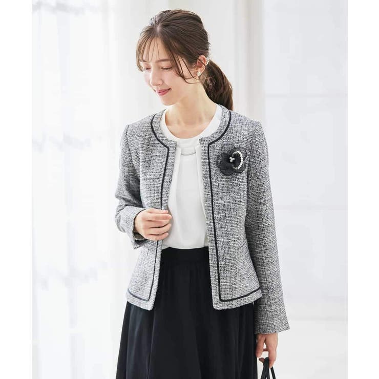 【ストレッチ】ツイードノーカラージャケット | a.v.v【WOMEN】 | 詳細画像3 