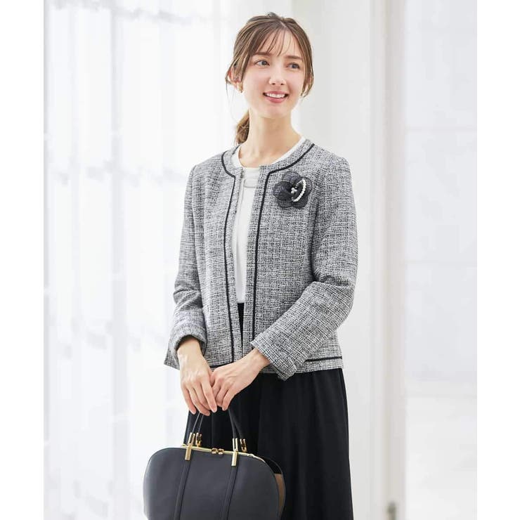 【ストレッチ】ツイードノーカラージャケット | a.v.v【WOMEN】 | 詳細画像4 