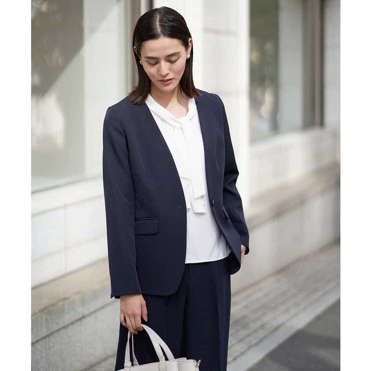 【洗える/イージーケア】ダブルクロスノーカラージャケット | a.v.v【WOMEN】 | 詳細画像13 