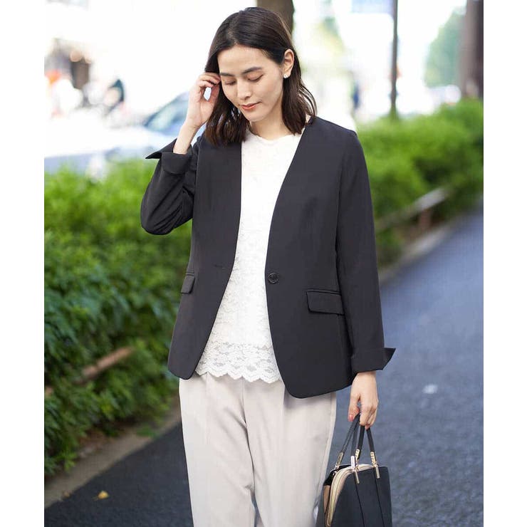 【洗える/イージーケア】ダブルクロスノーカラージャケット | a.v.v【WOMEN】 | 詳細画像2 