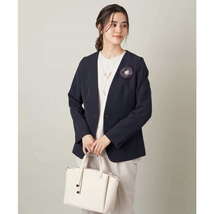 【洗える/イージーケア】ダブルクロスノーカラージャケット | a.v.v【WOMEN】 | 詳細画像21 