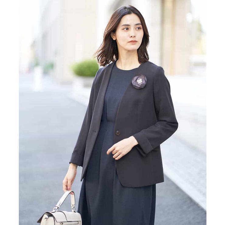 【洗える/イージーケア】ダブルクロスノーカラージャケット | a.v.v【WOMEN】 | 詳細画像6 