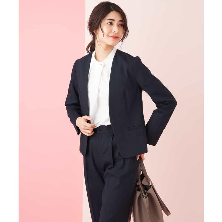 【セットアップ対応】イタリアファブリック麻混Vネックジャケット | a.v.v【WOMEN】 | 詳細画像5