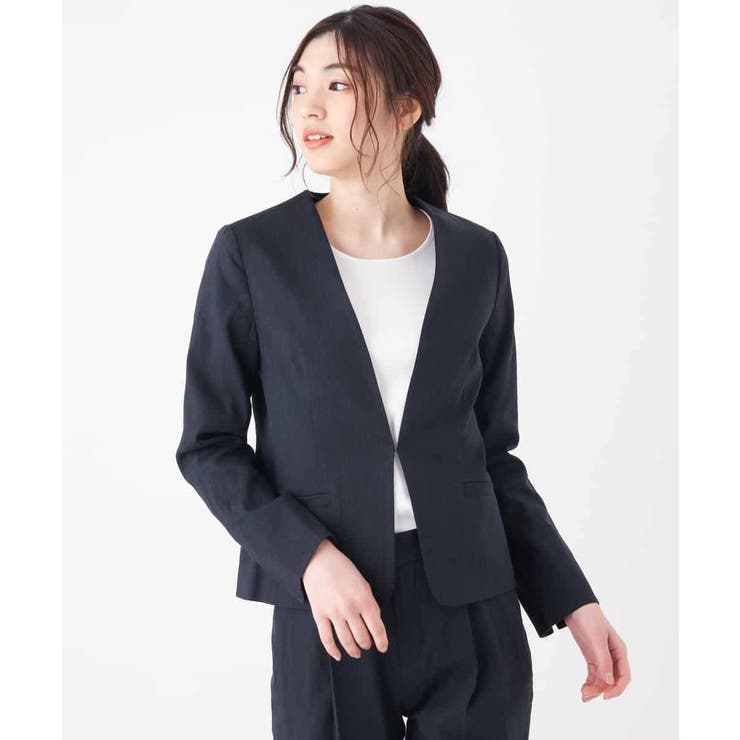 【セットアップ対応】イタリアファブリック麻混Vネックジャケット | a.v.v【WOMEN】 | 詳細画像8