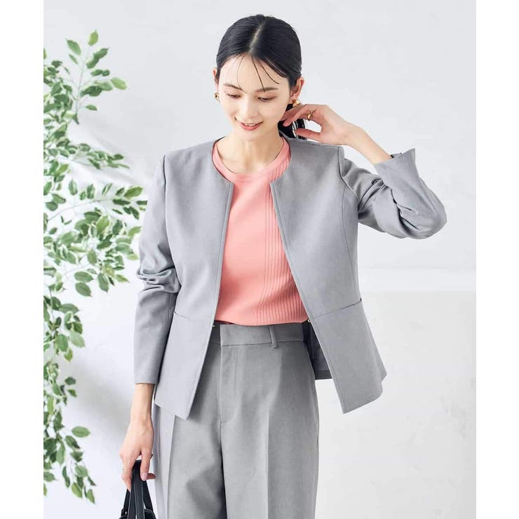 【洗える/ストレッチ/UVカット】麻調ストレッチキーネックジャケット | a.v.v【WOMEN】 | 詳細画像17 