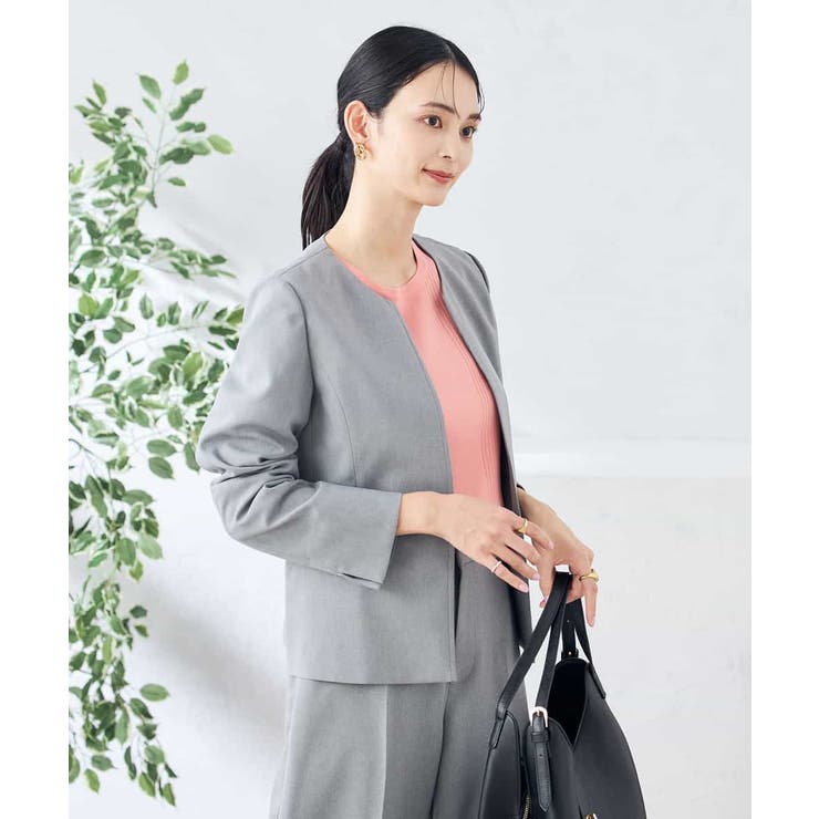 【洗える/ストレッチ/UVカット】麻調ストレッチキーネックジャケット | a.v.v【WOMEN】 | 詳細画像18 