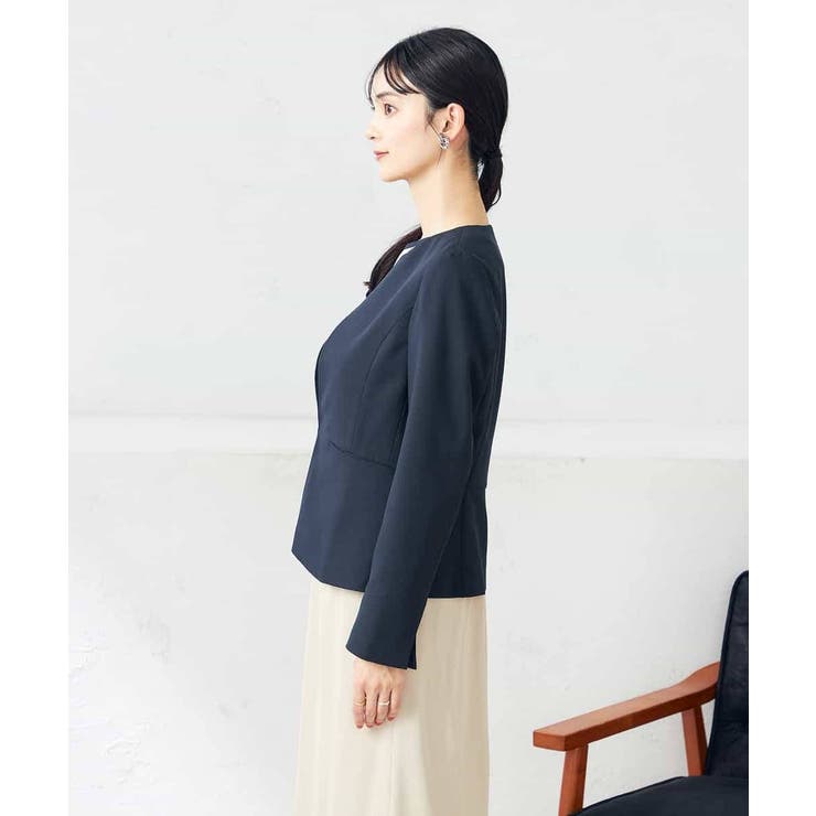 【洗える/ストレッチ/UVカット】麻調ストレッチキーネックジャケット | a.v.v【WOMEN】 | 詳細画像30 