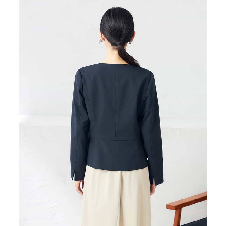 【洗える/ストレッチ/UVカット】麻調ストレッチキーネックジャケット | a.v.v【WOMEN】 | 詳細画像31 