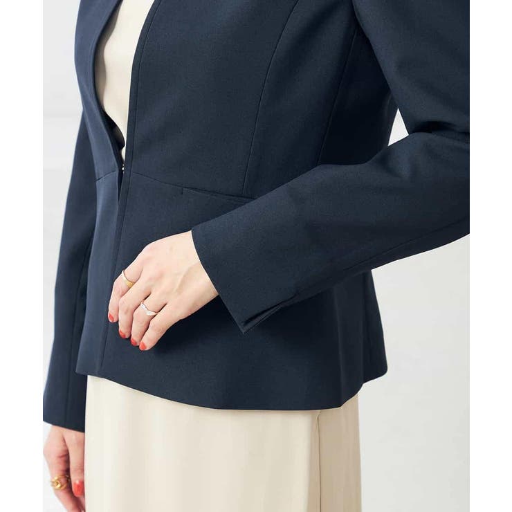 【洗える/ストレッチ/UVカット】麻調ストレッチキーネックジャケット | a.v.v【WOMEN】 | 詳細画像33 