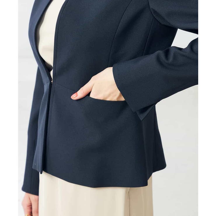 【洗える/ストレッチ/UVカット】麻調ストレッチキーネックジャケット | a.v.v【WOMEN】 | 詳細画像34 