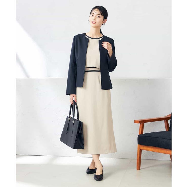 【洗える/ストレッチ/UVカット】麻調ストレッチキーネックジャケット | a.v.v【WOMEN】 | 詳細画像8 