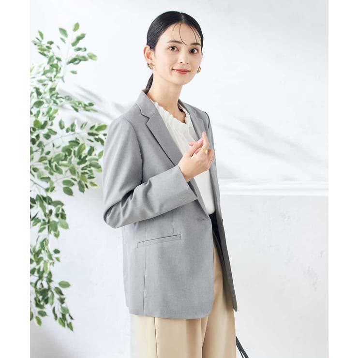 【洗える/ストレッチ/UVカット】麻調ストレッチテーラードジャケット | a.v.v【WOMEN】 | 詳細画像11 