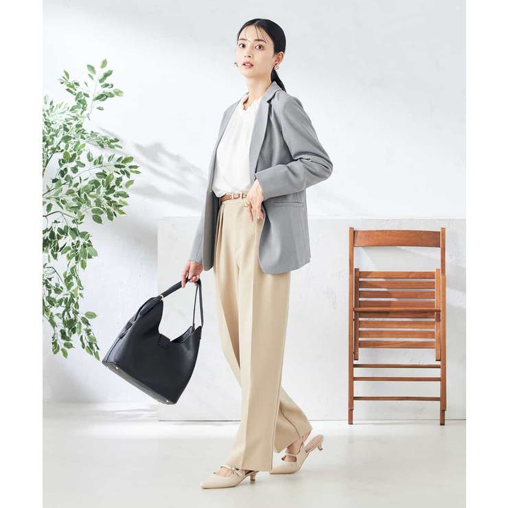 【洗える/ストレッチ/UVカット】麻調ストレッチテーラードジャケット | a.v.v【WOMEN】 | 詳細画像14 