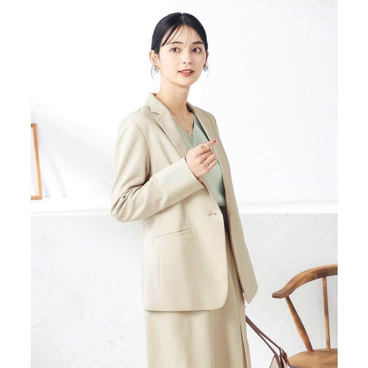 【洗える/ストレッチ/UVカット】麻調ストレッチテーラードジャケット | a.v.v【WOMEN】 | 詳細画像6 