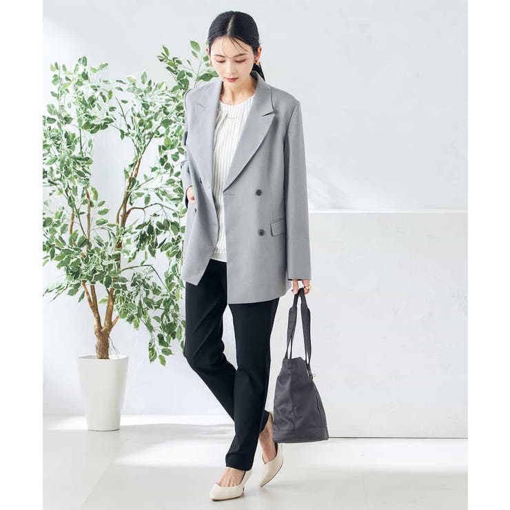 【洗える/ストレッチ/UVカット】麻調ストレッチダブルブレストジャケット | a.v.v【WOMEN】 | 詳細画像15 