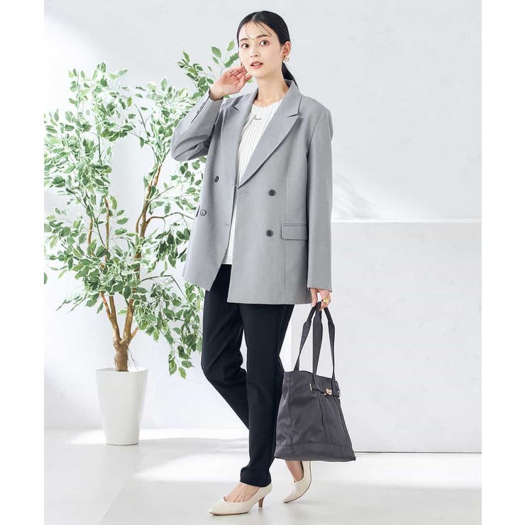 【洗える/ストレッチ/UVカット】麻調ストレッチダブルブレストジャケット | a.v.v【WOMEN】 | 詳細画像16 