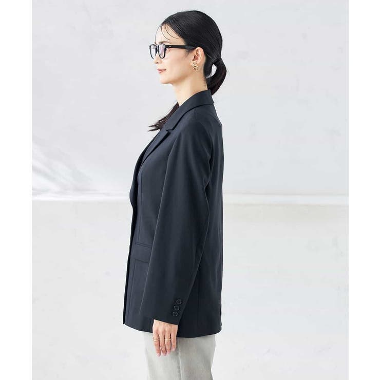 【洗える/ストレッチ/UVカット】麻調ストレッチダブルブレストジャケット | a.v.v【WOMEN】 | 詳細画像18 