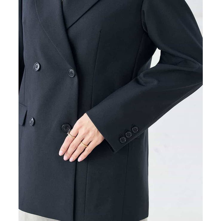 【洗える/ストレッチ/UVカット】麻調ストレッチダブルブレストジャケット | a.v.v【WOMEN】 | 詳細画像21 