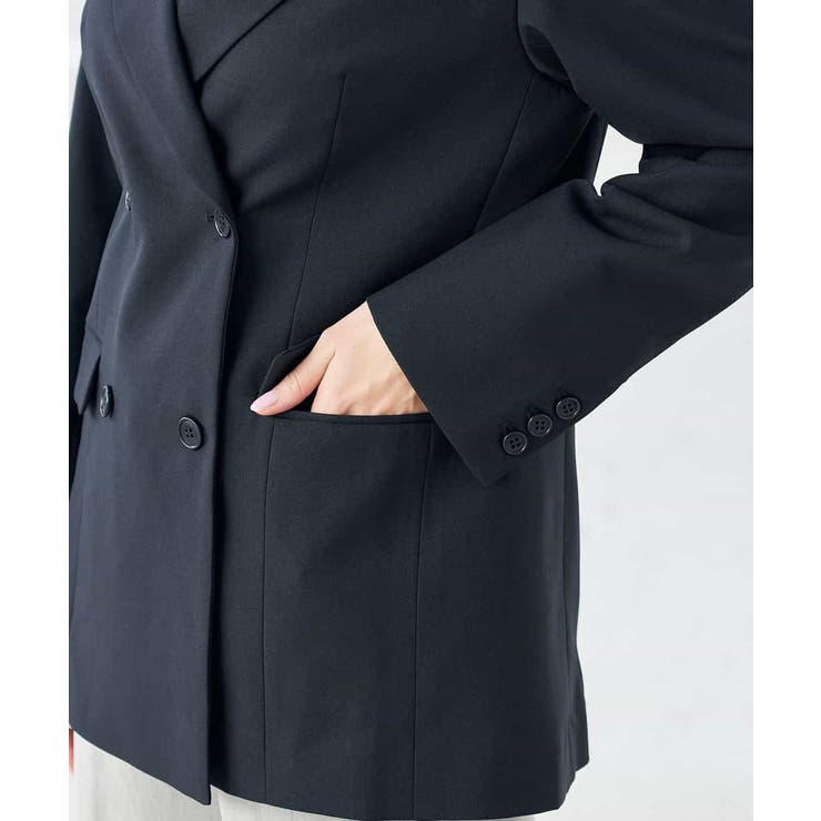 【洗える/ストレッチ/UVカット】麻調ストレッチダブルブレストジャケット | a.v.v【WOMEN】 | 詳細画像22 