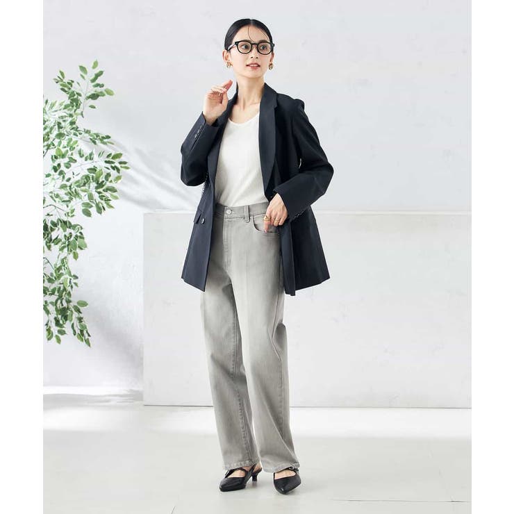 【洗える/ストレッチ/UVカット】麻調ストレッチダブルブレストジャケット | a.v.v【WOMEN】 | 詳細画像4 