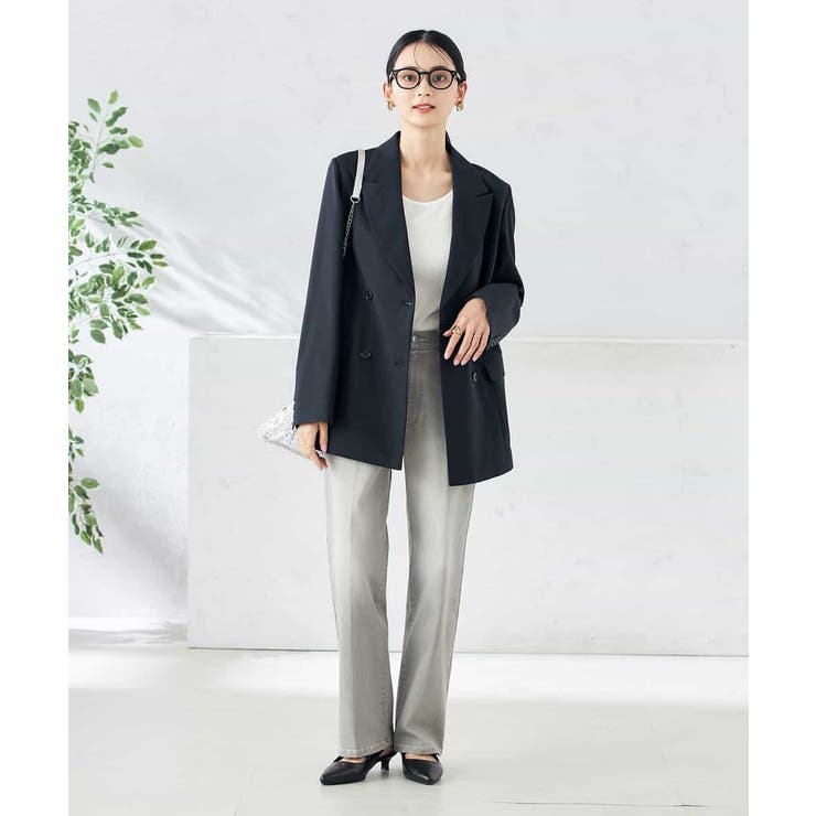 【洗える/ストレッチ/UVカット】麻調ストレッチダブルブレストジャケット | a.v.v【WOMEN】 | 詳細画像5 