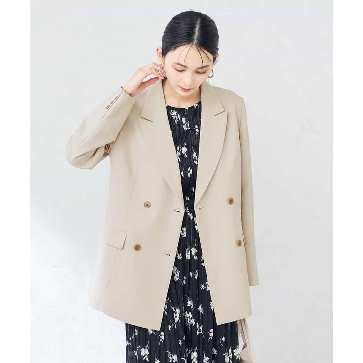 【洗える/ストレッチ/UVカット】麻調ストレッチダブルブレストジャケット | a.v.v【WOMEN】 | 詳細画像7 