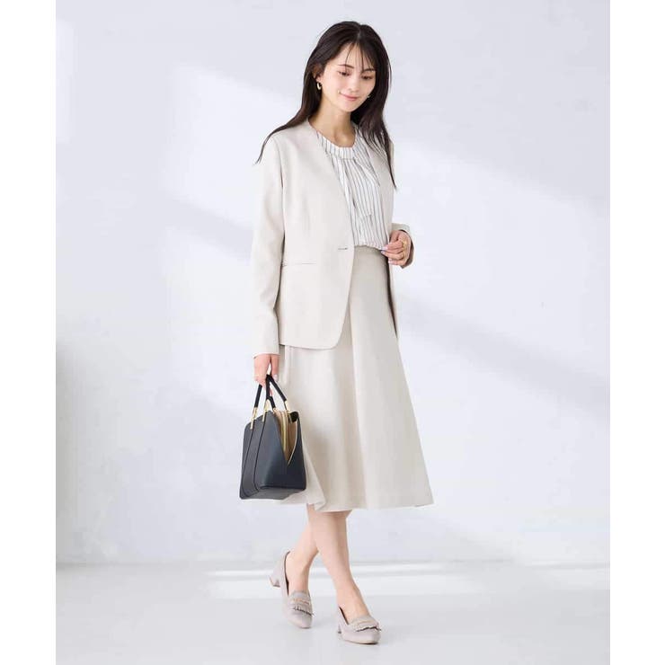 【洗える/UVカット】リネンライクストレッチノーカラージャケット | a.v.v【WOMEN】 | 詳細画像10 