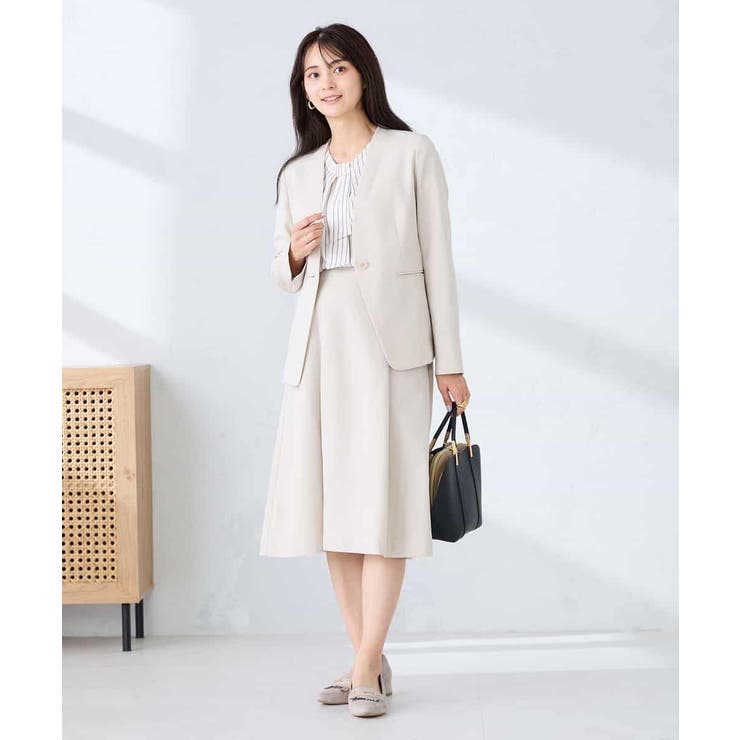 【洗える/UVカット】リネンライクストレッチノーカラージャケット | a.v.v【WOMEN】 | 詳細画像13 