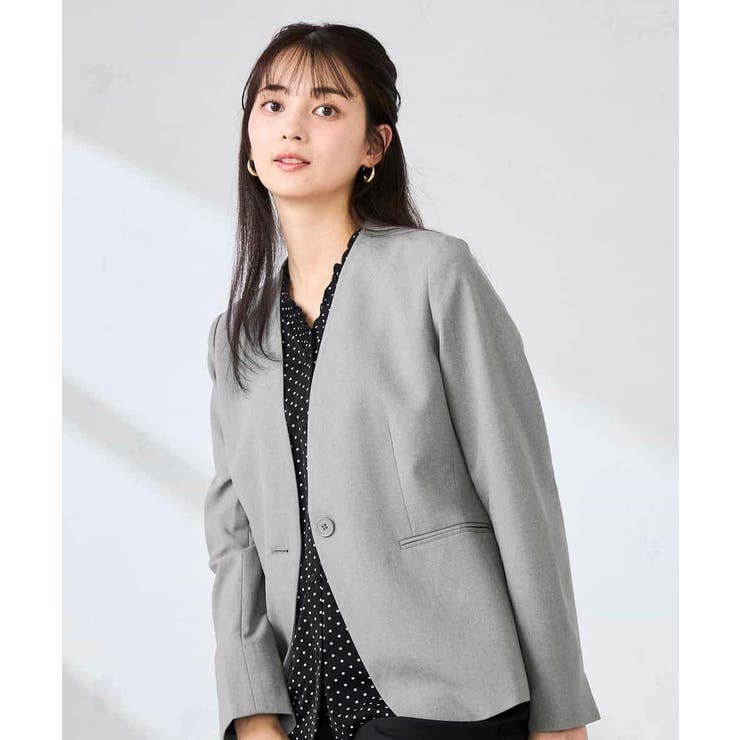 【洗える/UVカット】リネンライクストレッチノーカラージャケット | a.v.v【WOMEN】 | 詳細画像16 