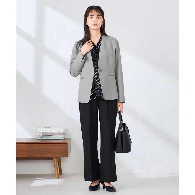 【洗える/UVカット】リネンライクストレッチノーカラージャケット | a.v.v【WOMEN】 | 詳細画像20 