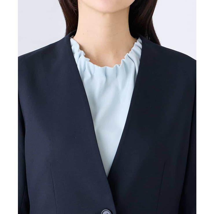 【洗える/UVカット】リネンライクストレッチノーカラージャケット | a.v.v【WOMEN】 | 詳細画像25 