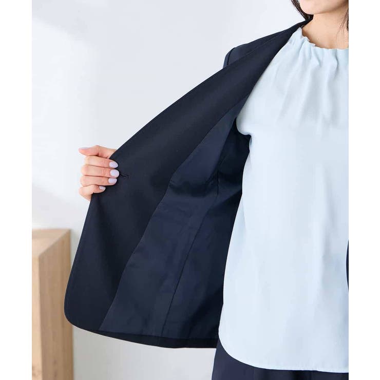 【洗える/UVカット】リネンライクストレッチノーカラージャケット | a.v.v【WOMEN】 | 詳細画像30 