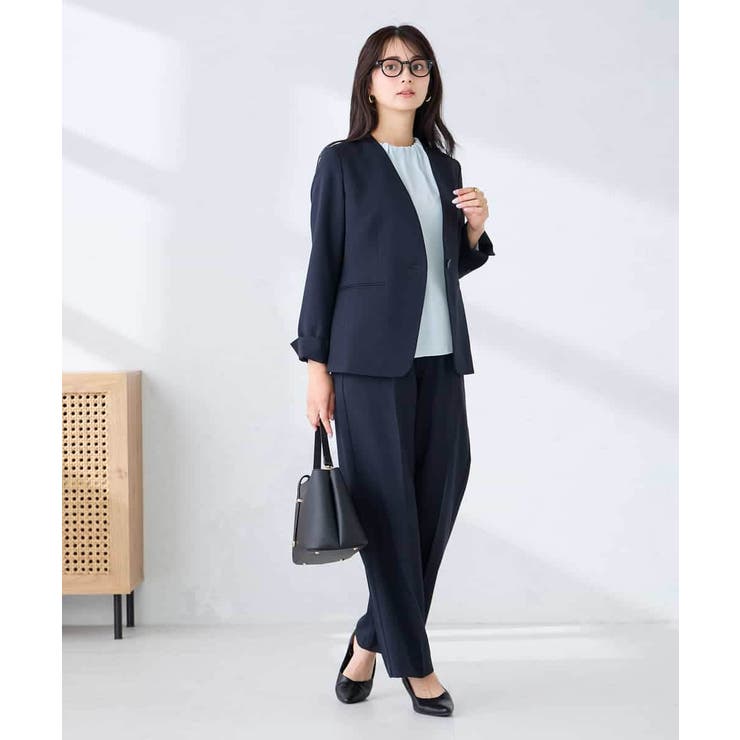 【洗える/UVカット】リネンライクストレッチノーカラージャケット | a.v.v【WOMEN】 | 詳細画像7 