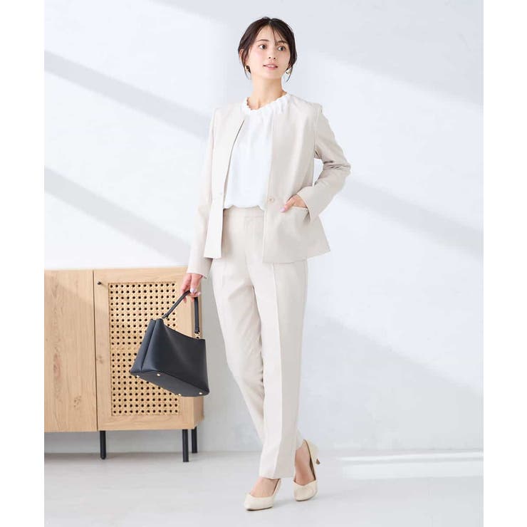 【洗える/UVカット】リネンライクストレッチキーネックジャケット | a.v.v【WOMEN】 | 詳細画像15 