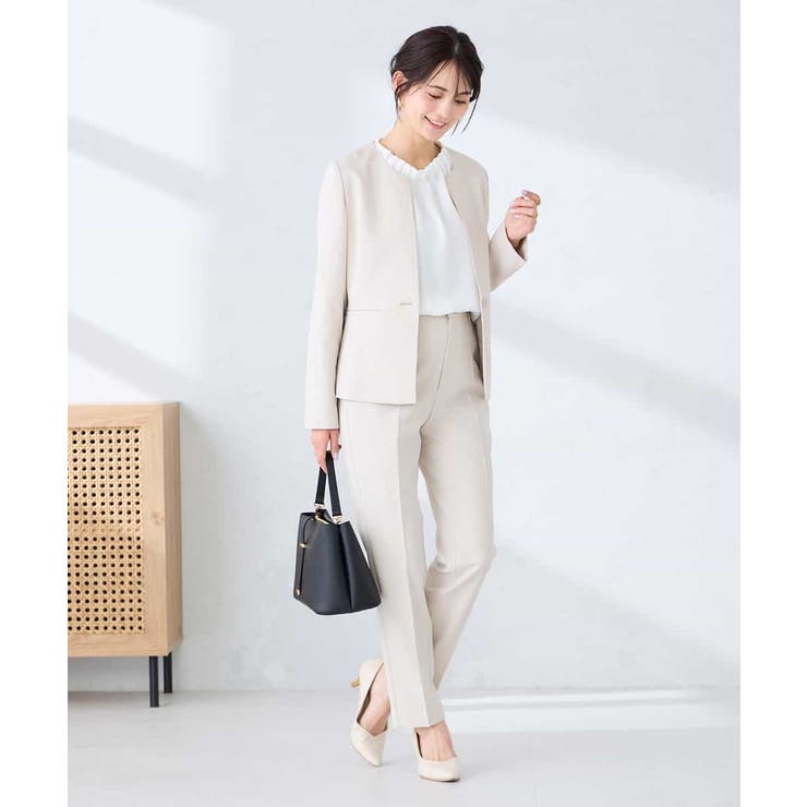 【洗える/UVカット】リネンライクストレッチキーネックジャケット | a.v.v【WOMEN】 | 詳細画像16 